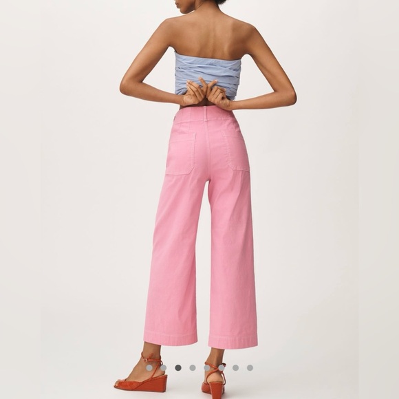 Anthropologie The Colette Crop Wide Leg pants by Maeve: Contrast Stitch Edition - Picture 8 of 15